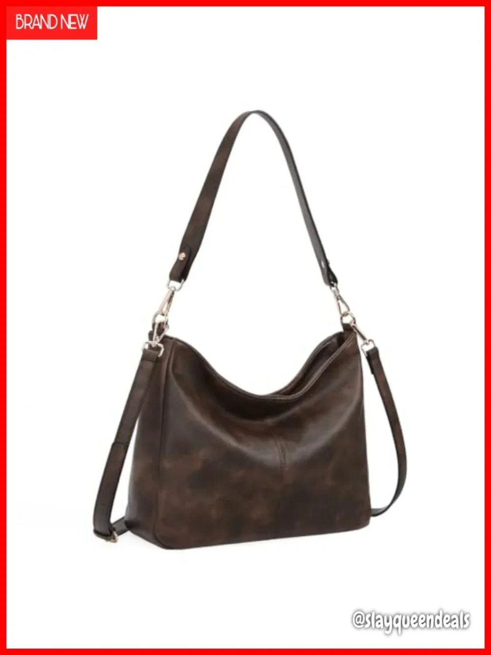 Soft Vegan Leather Hobo Shoulder Crossbody Bag